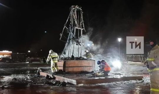 Памятник Воину-освободителю в Заинске загорелся из-за шалости подростков с огнем