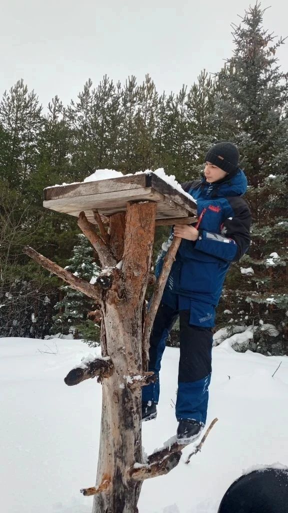 Школьники из Спасского района помогают диким животным пережить зиму