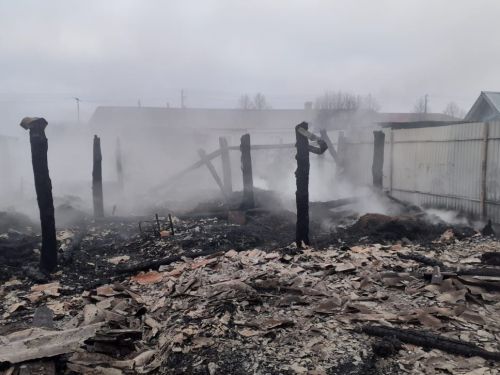 В Спасском районе Татарстана из-за пожара владелица осталась без хозпостроек и домашней птицы