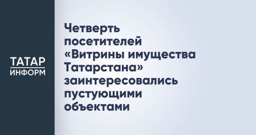 Власти Татарстана планируют заполнить «Витрину имущества РТ»