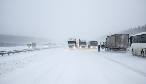 Грузовики и автобусы остановлены на федеральных трассах Татарстана из-за метели