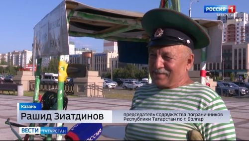 Телеканал «Татарстан» снял репортаж о велопробеге 71-летнего пограничника из Спасского района