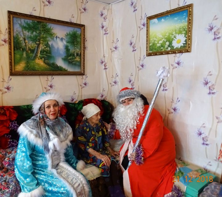 Долгожительницу Анну Палагину и пенсионеров спасского села активисты поздравили с Новым годом