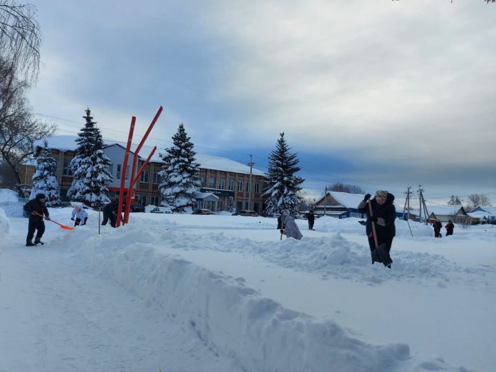 Спасское сельхозуправление и центральная библиотека вышли на снежный десант