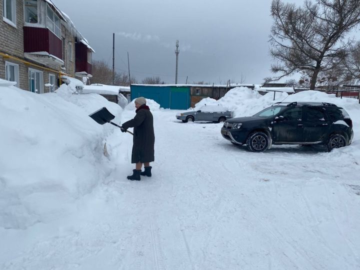 Жители многоквартирного дома в Болгаре своими силами очистили придомовую территорию