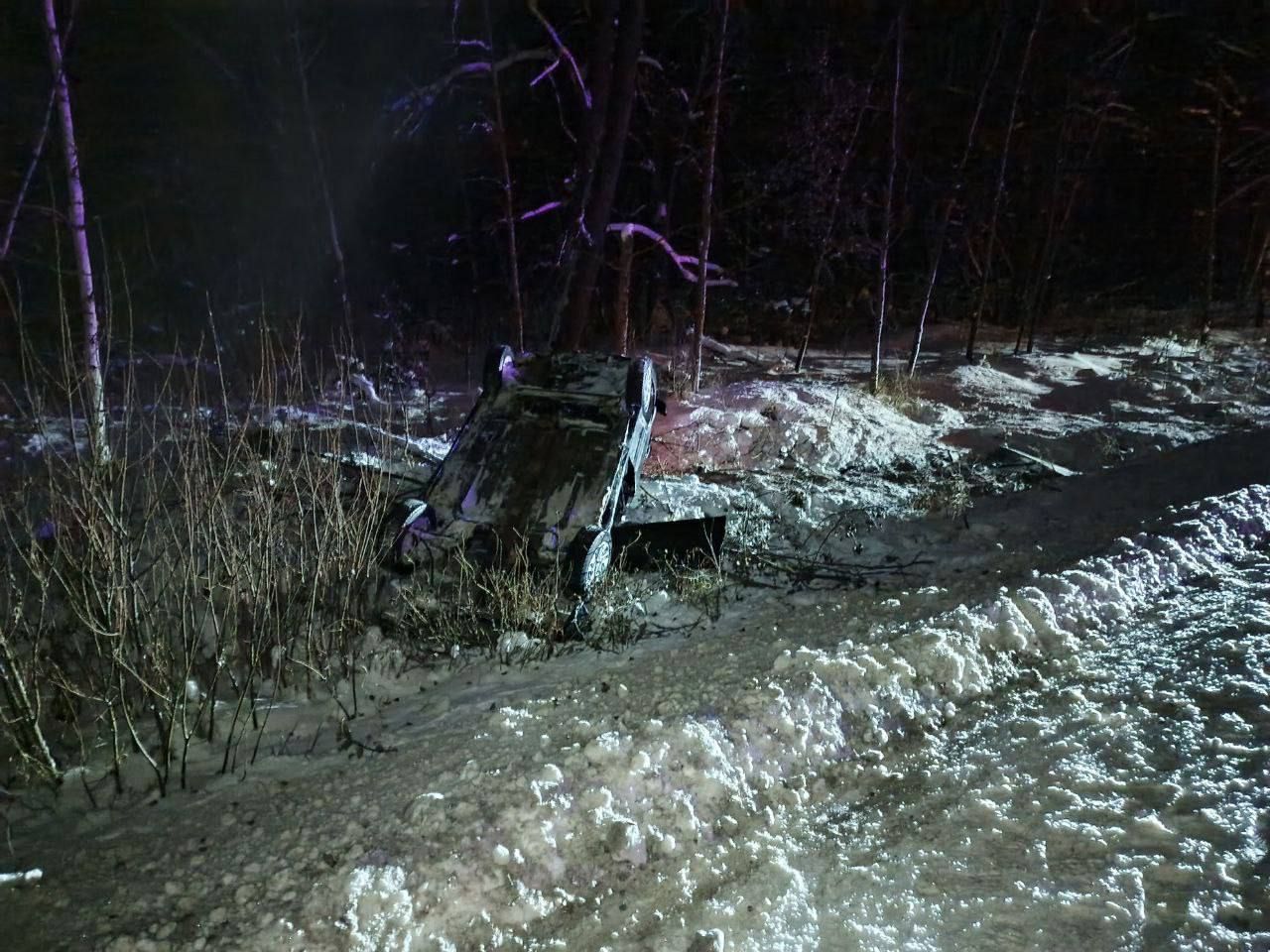 В Спасском районе произошло ДТП с перевёртышем