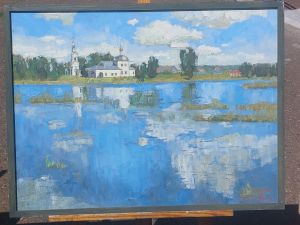 Художники представили храмы сёл Спасского района на выставке «Камские зори»