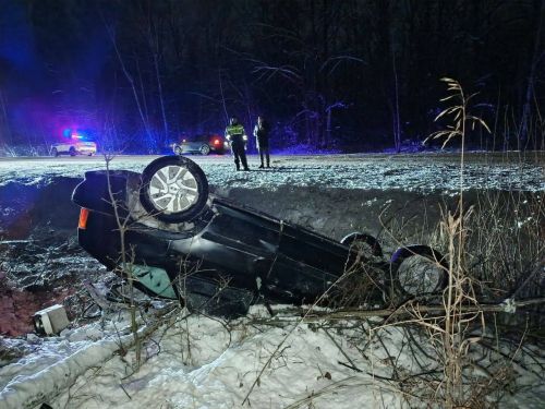 В Спасском районе произошло ДТП с перевёртышем