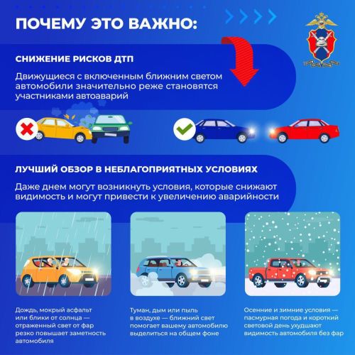 Госавтоинспекция по Спасскому району объяснила, зачем включать фары в светлое время суток