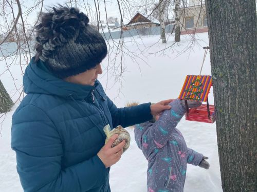 Воспитанники детского сада "Колосок" установили кормушки для птиц
