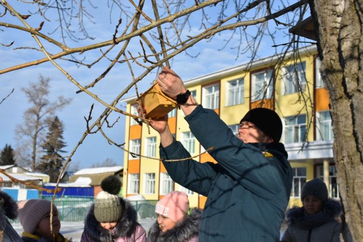 Ученики первой школы Болгара  приняли участие в акции «Покорми птиц зимой»