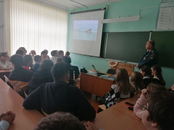 Госинспектор МЧС провёл встречу с учениками Полянской школы