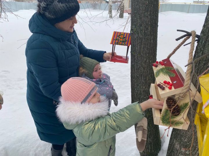 Воспитанники детского сада «Колосок» установили кормушки для птиц