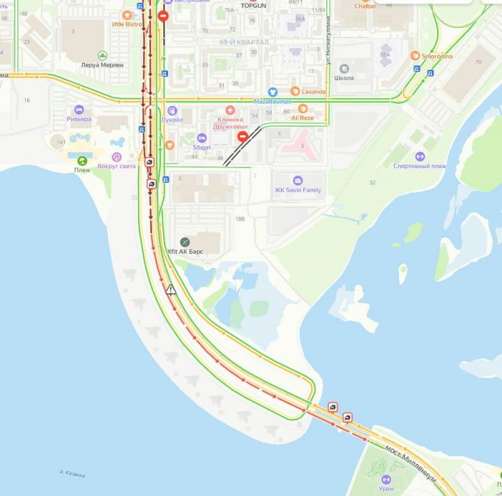 ДТП на мосту Миллениум в Казани вызвало километровую пробку