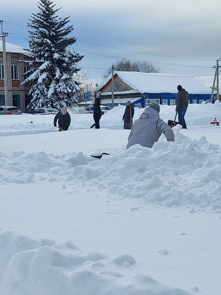 Спасское сельхозуправление и центральная библиотека вышли на снежный десант