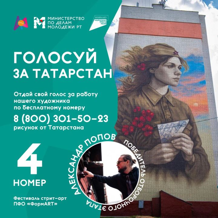 Художник из Татарстана борется за победу в конкурсе муралов ПФО «ФормАРТ»